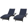 Noble House Salem Outdoor Adjustable Wicker Chaise Lounge Set of 2 Grey