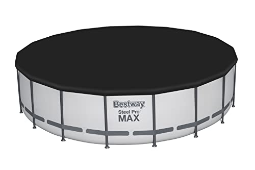 Bestway Steel Pro MAX 18' x 48" Round Metal Frame Above Ground Pool Set with Filter Pump, Ladder, and Cover