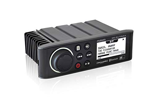 Fusion Entertainment MS-RA70NSX Marine Receiver with 2 Pairs of EL-FL651SPG 6.5" Gray Sport Grills