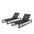 Christopher Knight Home Vivian Outdoor Aluminum Chaise Lounge Set of 2 Black