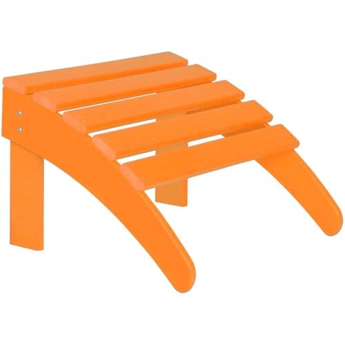 Costaelm Palms 12-Piece Modern Poly Folding Adirondack Chair Set with Ottoman and Side Table Orange