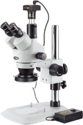 AmScope Digital Trinocular Stereo Zoom Microscope with LED Ring Light Multi
