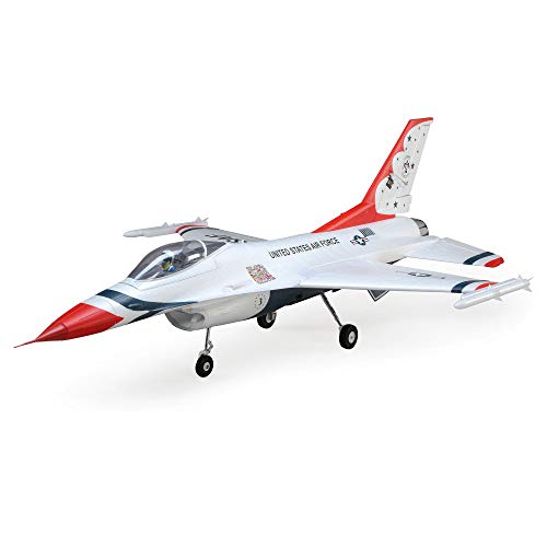 E-flite RC Airplane F-16 Thunderbirds 70mm EDF Jet BNF Basic Red/White
