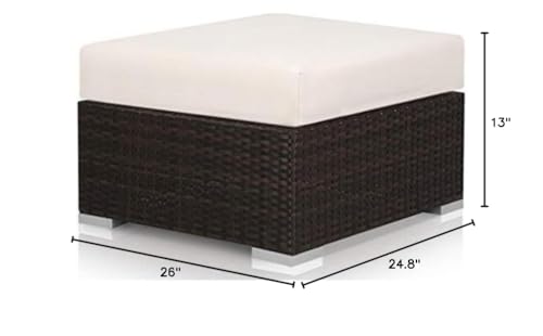 Source Furniture Lucaya Duraweave Outdoor Ottoman Espresso