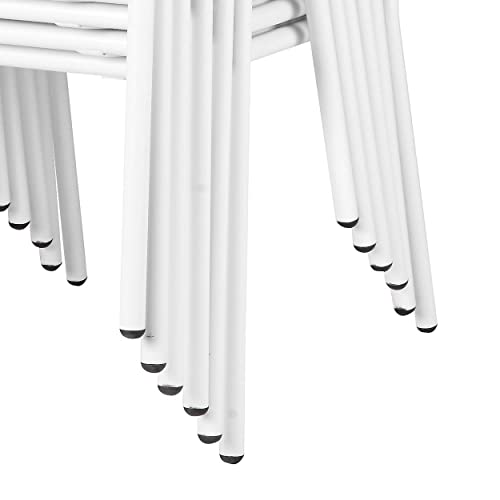 Benzara Shia 22 Inch 4 Side Chair and 2 Armchair Set White and Gray