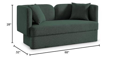 Meridian Furniture Marcel Collection Modern Loveseat Green