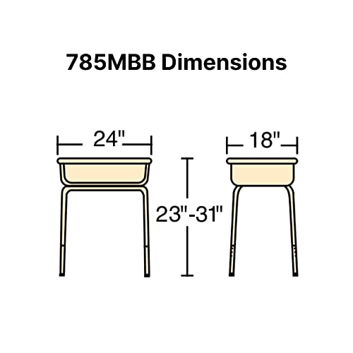 Virco Adjustable Student Desk 20-Pack with Book Box Medium Oak