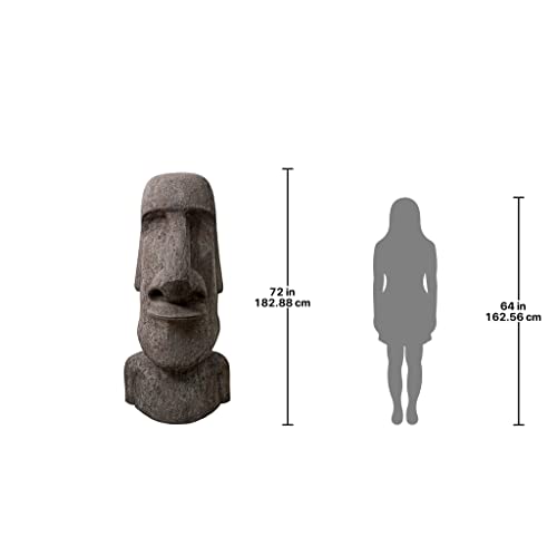 Design Toscano Easter Island Ahu Akivi Moai Monolith Garden Statue 72 in Grey Stone Finish