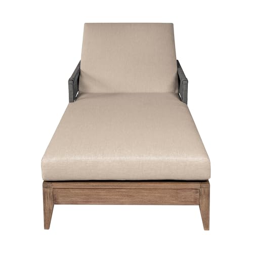 Armen Living Orbit Modern Outdoor Patio Chaise Lounge Chair Taupe