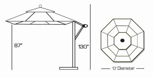Galtech International 13 Foot Cantilever Round Umbrella Antique Beige