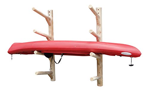 Log Kayak Rack 4-Place Kayak/SUP Wall-Mounted Rack Unfinished