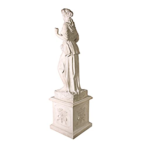 Design Toscano Spring Woman of the Four Seasons Garden Statue & Plinth 89 inch Faux Limestone