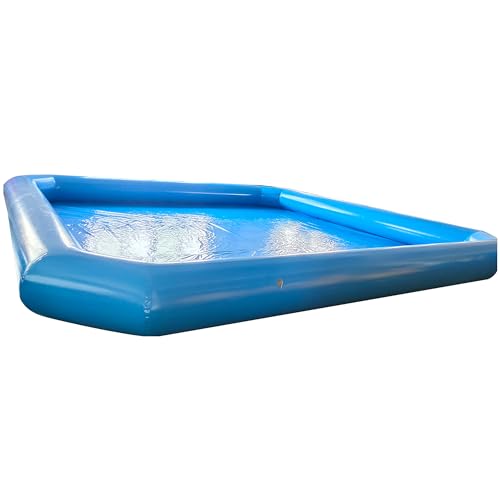 HQHAOTWU Inflatable Family Swimming Pool 6x6x0.65m with Blower Blue