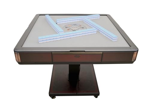 usamjtable American Style Ultra-Thin Automatic Mahjong Table with 36mm Numbered Tiles and Reversible Cover