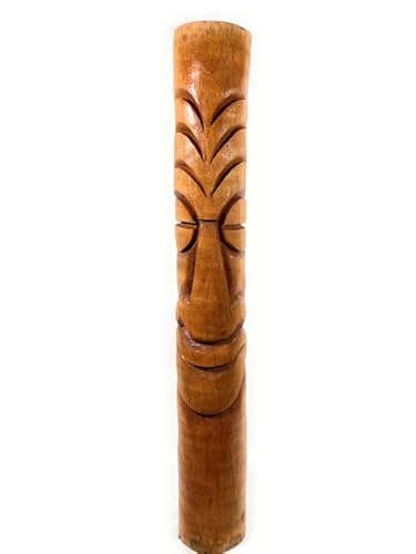 Tikimaster Lips of Fire Tiki Statue 60 in Natural Finish Outdoor Pool Decor
