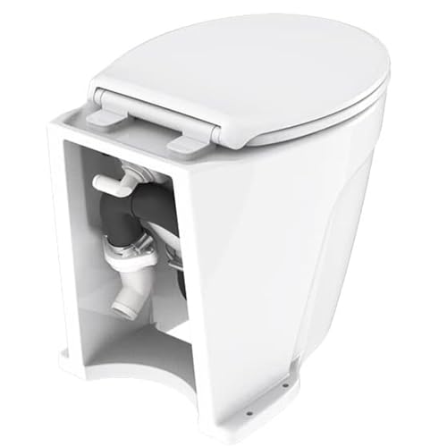 SEAFLO 12V Deluxe Flush Fresh Water Electric Marine Toilet White