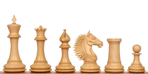 The Chess Store Copenhagen Staunton Chess Set Ebony & Boxwood with Black & Ash Burl Board 4.5" King