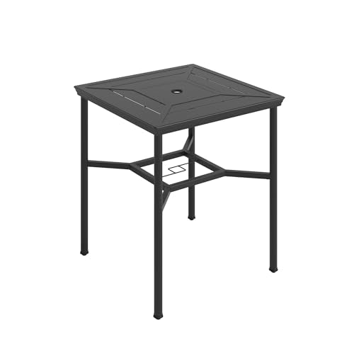 Hanover Montclair All-Weather 5-Piece Outdoor Dining Set with Cushioned Swivel Chairs and Stamped-Top Table Blue