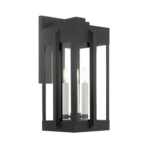 Livex Lexington 3 Light Outdoor Wall Lantern Black