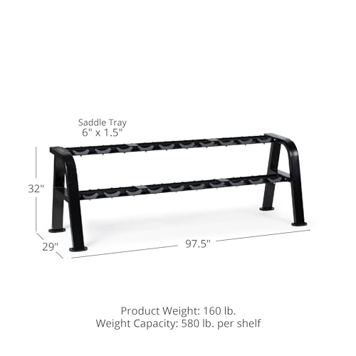 Titan Fitness 2 Tier Saddle-Style Dumbbell Weight Rack Black