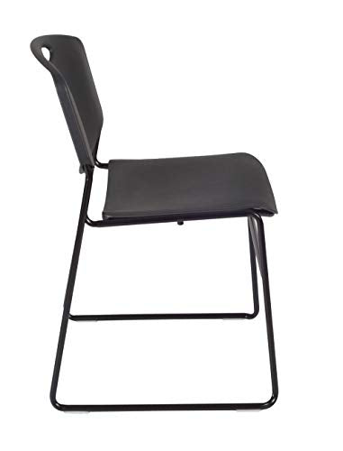 Regency Seating Kobe 48-Inch Square Breakroom Table Grey with 4 Zeng Stack Chairs Black