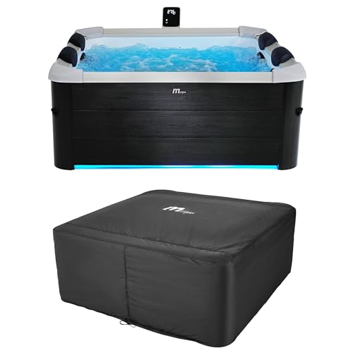 M Spa Oslo 6 Person Square Hot Tub WiFi App Controlled with Massage Jets and OLED Screen