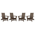 DuroGreen Aria Adirondack Chairs Set of 4 Oversized All-Weather Brazilian Walnut