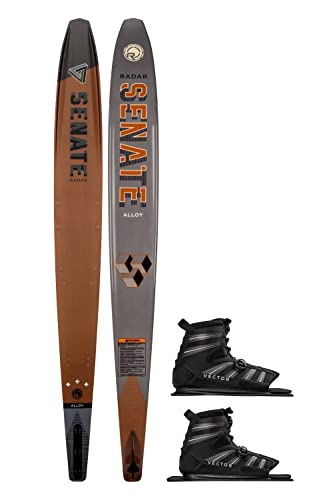 Radar Alloy Senate Waterski w/ Double Vector Boa Boot Rust / Slate