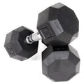 Ader Octagon Deluxe Professional Rubber Dumbbell Pair 5-100LB