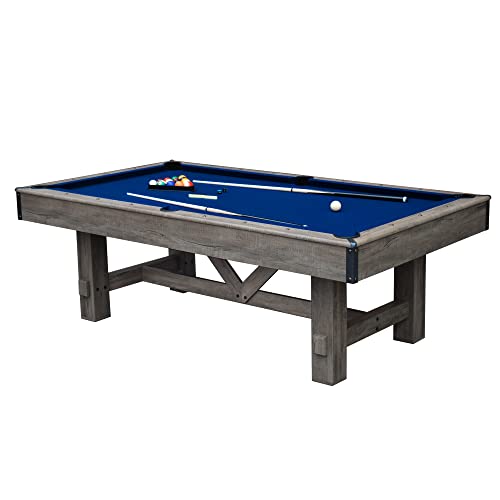 Hathaway Logan 7-ft Pool Table Combo Set with Benches - Rustic Gray Barnwood