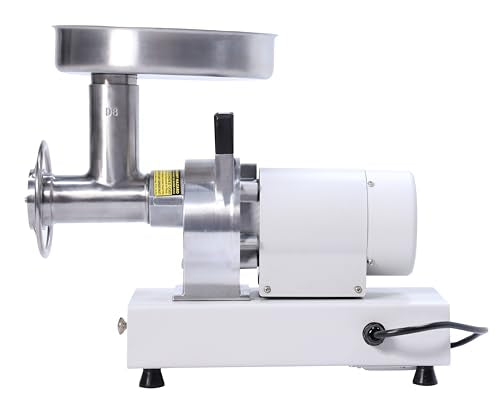 MEAT! Your Maker .5 HP Dual Meat Grinder with 3 Stuffing Tubes and Stainless Steel Plates White/Black