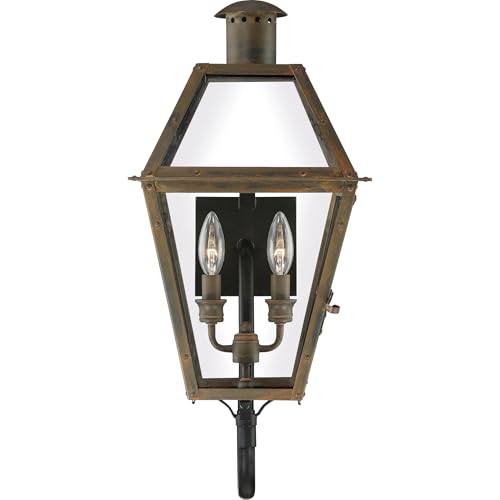 Quoizel Rue De Royal Charleston Outdoor Wall Lantern 23.5 Inch 2-Light Industrial Bronze