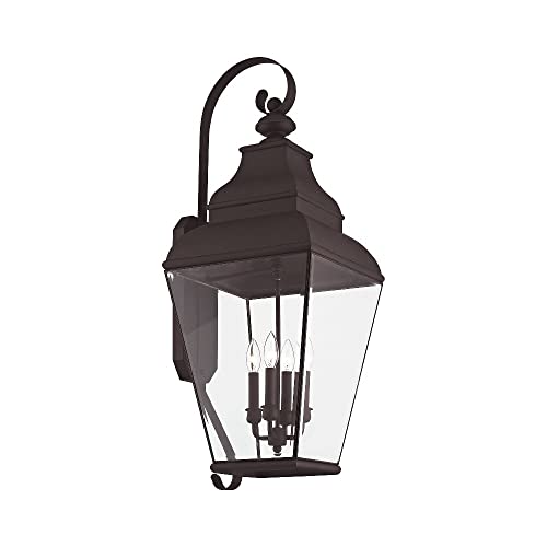 Livex Outdoor Wall Lantern 4 Light Black