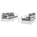 Modway Tahoe Outdoor Patio 4-Piece Set White Gray