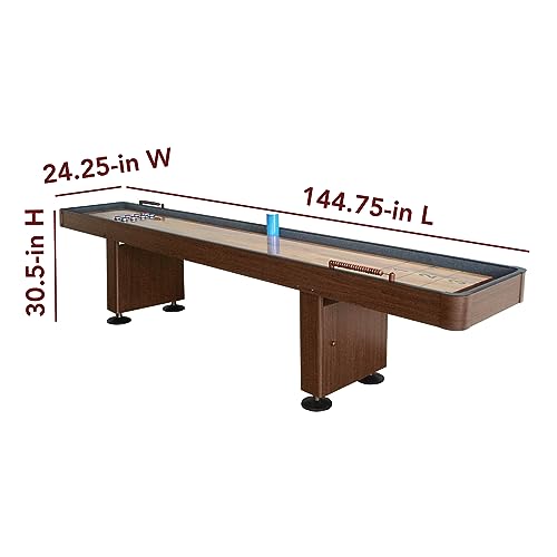 Hathaway Challenger 12-Ft Shuffleboard Table Walnut