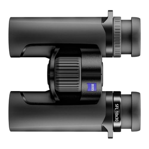 ZEISS SFL 10x30 Binoculars Black - Compact, High Light Transmission for Bird Watching, Bundle with Microfiber Lens Care Kit