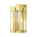 Bailey Street Home 3 Light Outdoor Wall Lantern Art Deco Natural Brass Finish