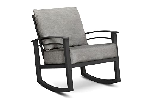 Winston Stanford Cushion Rocking Lounge Chair Textured Pewter