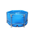 Sermair Blue Canvas Pool Folding Plastic Swimming Pool Multi-Functional Water Storage Tank 157x47 Inch