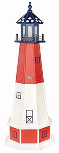 Furniture Barn USA 4' Barnegat Patriotic Poly Lighthouse with Base Solar Light