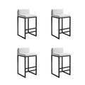 Natliedop Modern Upholstered Bar Stools Set of 4 White