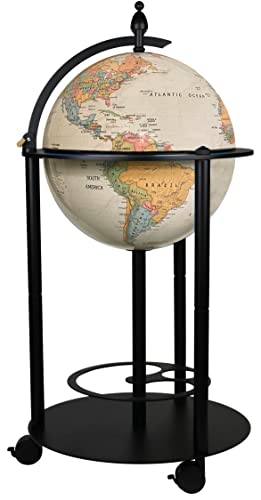 Replogle Empire Illuminated Bar Globe 16" Antique Ocean Political Map Multi Color