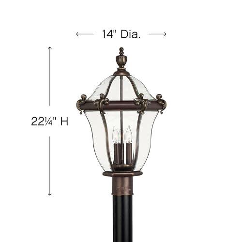 Hinkley San Clemente Three Light Outdoor Post Top Lantern Copper Bronze