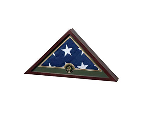 Flag Connections United States Army Flag Display Case with Embroidered US Flag Cherry