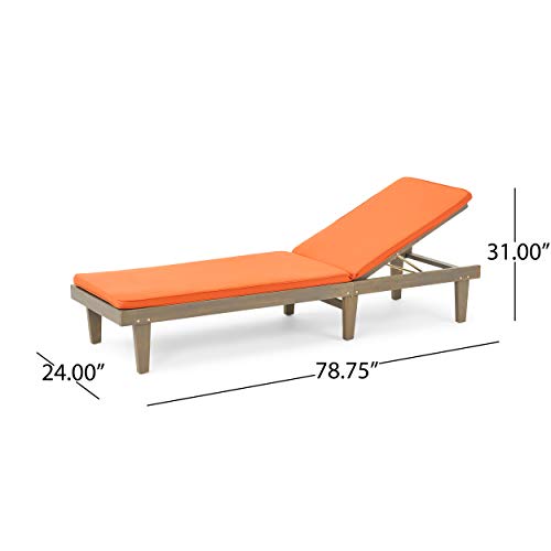 Christopher Knight Home Alexander Outdoor Acacia Wood 3 Piece Chaise Lounge Set Rust Orange