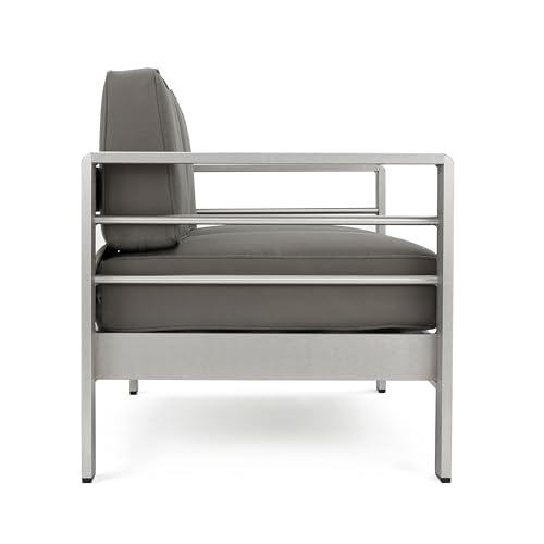 Christopher Knight Home Cape Coral 5-Piece Outdoor Chat Set with Fire Table Grey/Dark Grey