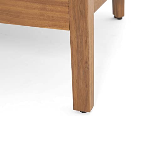 Christopher Knight Home Alina Outdoor Acacia Wood Loveseat Set with Coffee Table Teak Finish, Beige