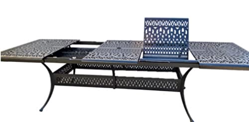 Patio Land 11-Piece Outdoor Cast Aluminum Dining Set with Extendable Table Antique Bronze