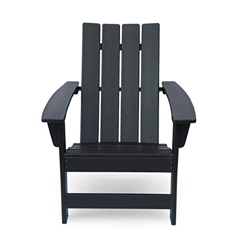 Christopher Knight Home Robert Outdoor Contemporary Adirondack Chair Set of 2 Matte Black