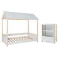 Home Square 2-Piece Twin Youth House Bed & Bookcase Set White